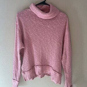 We The Free Waffle Knit Turtleneck Mauve/Pink Color